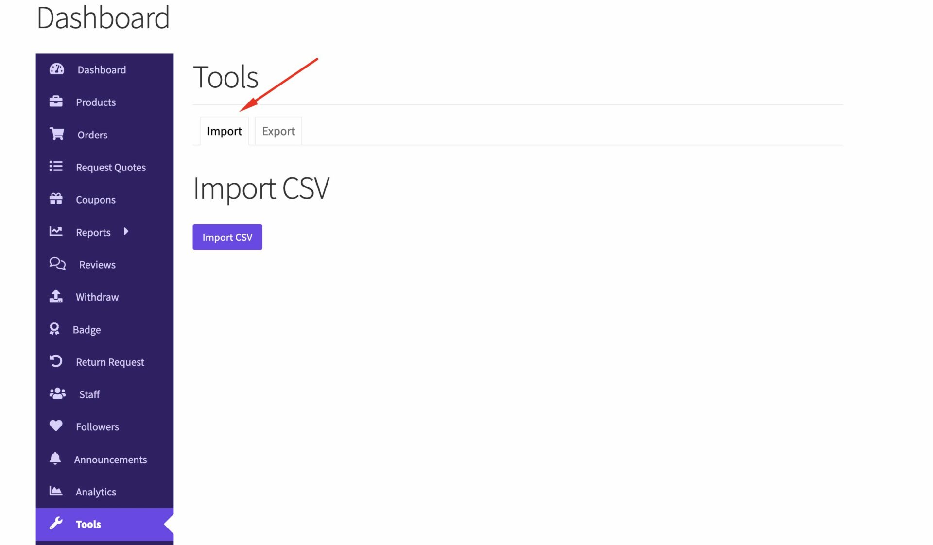 this is a screenshot of import