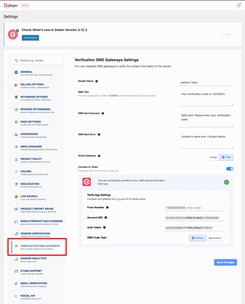 Dokan Vendor Verification - Admin Settings - Dokan
