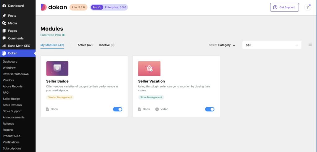 Seller Vacation Module