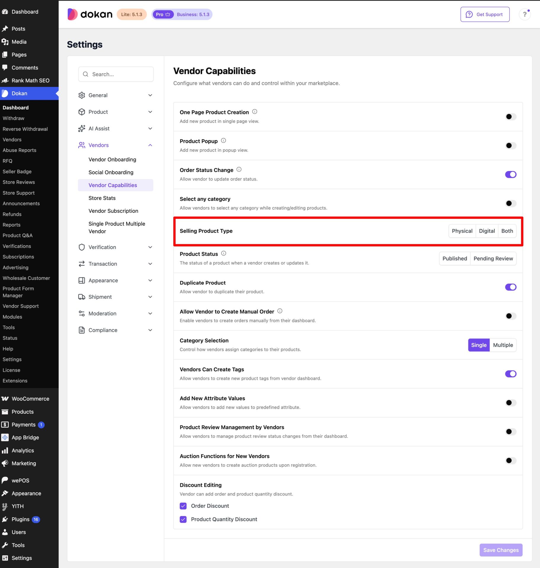 This image shows Doksn selling product types
