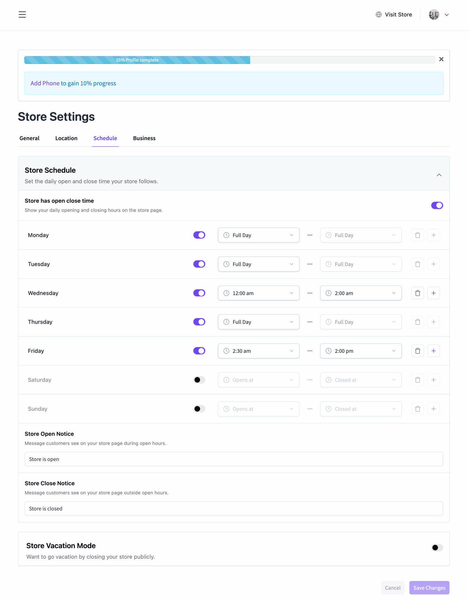 This is a screenshot of the Dokan Date format