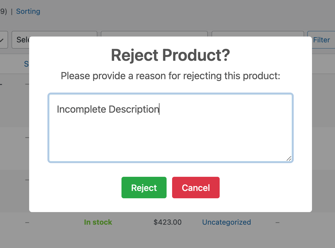 This is a screenshot of rejection popup 3