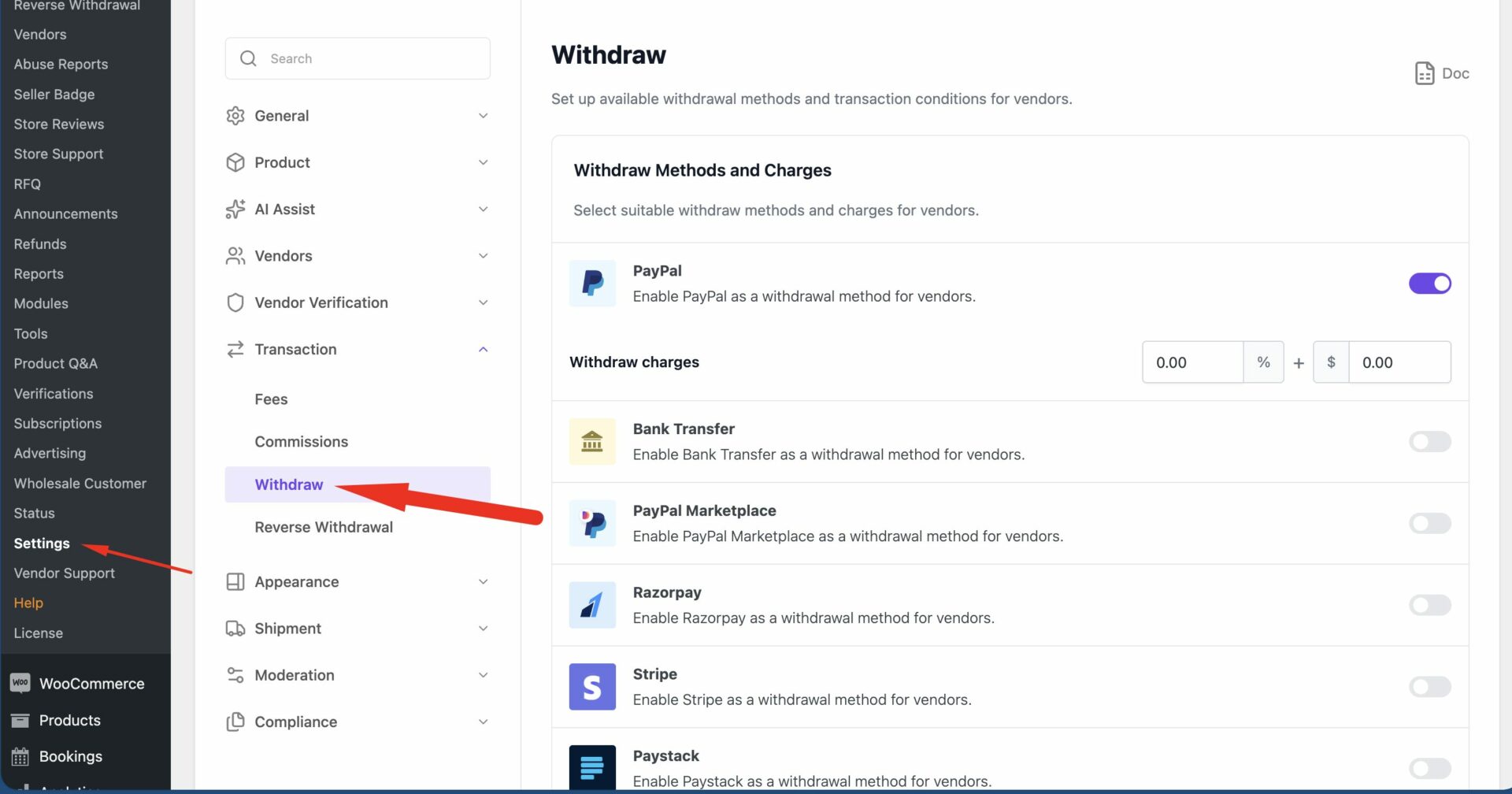 this is a screenshot Payment Withdraw