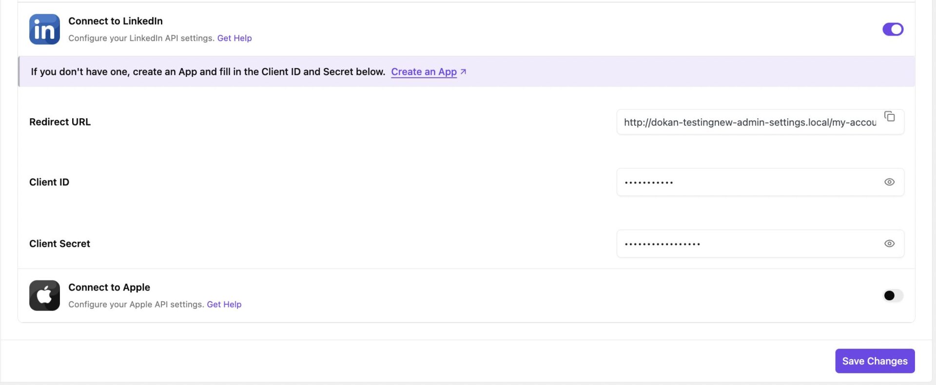 This is a screenshot of Client ID