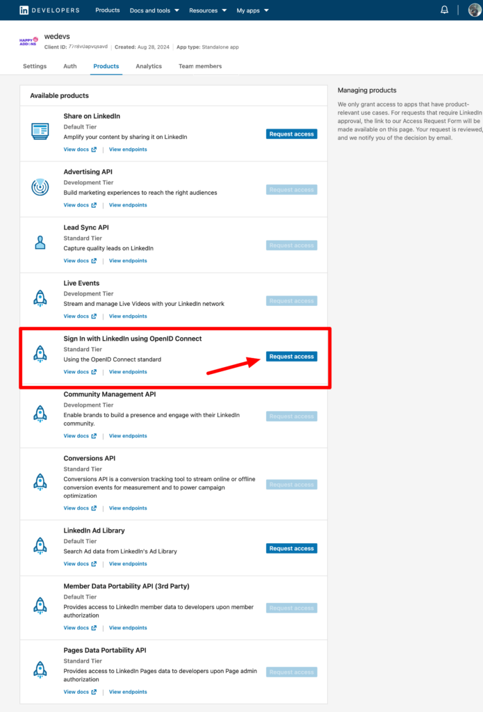 Configuring LinkedIn - Dokan