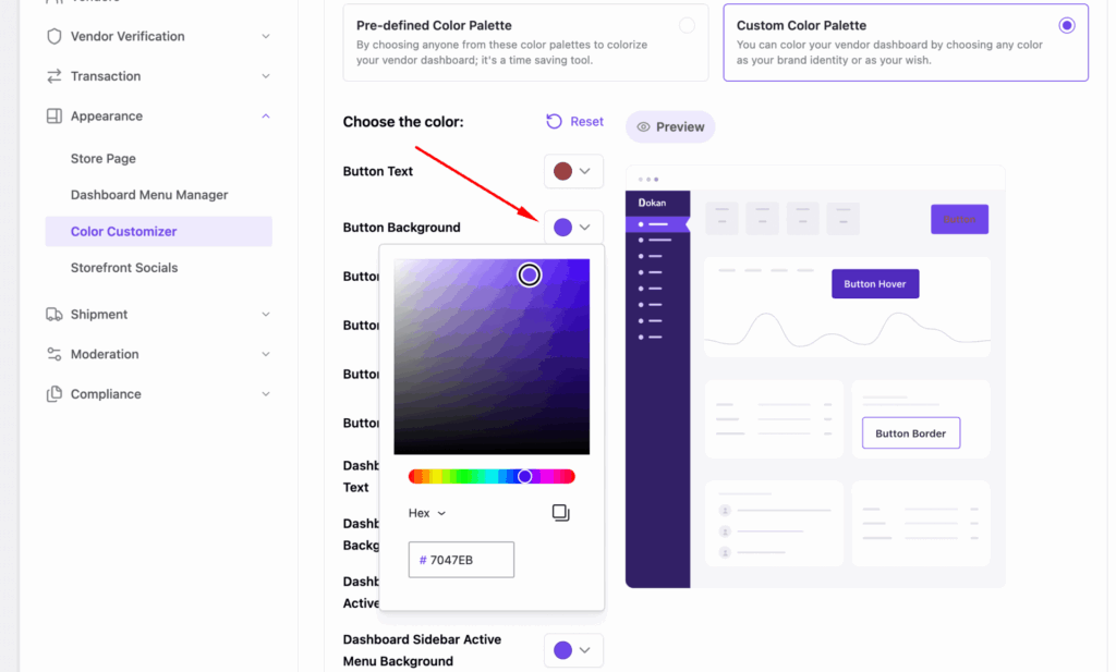 This is a screenshot of button color