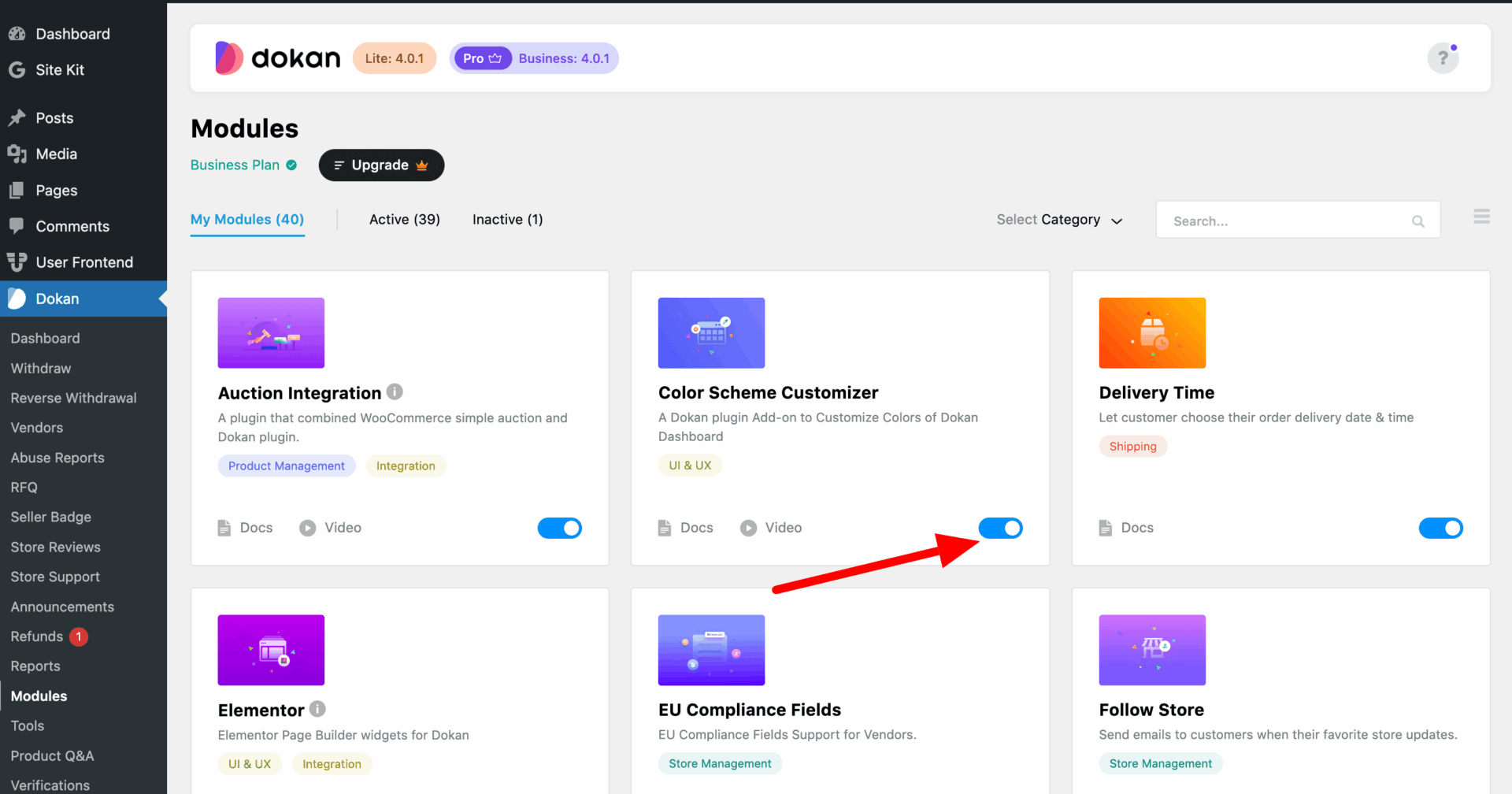 This is a screenshot of color scheme module