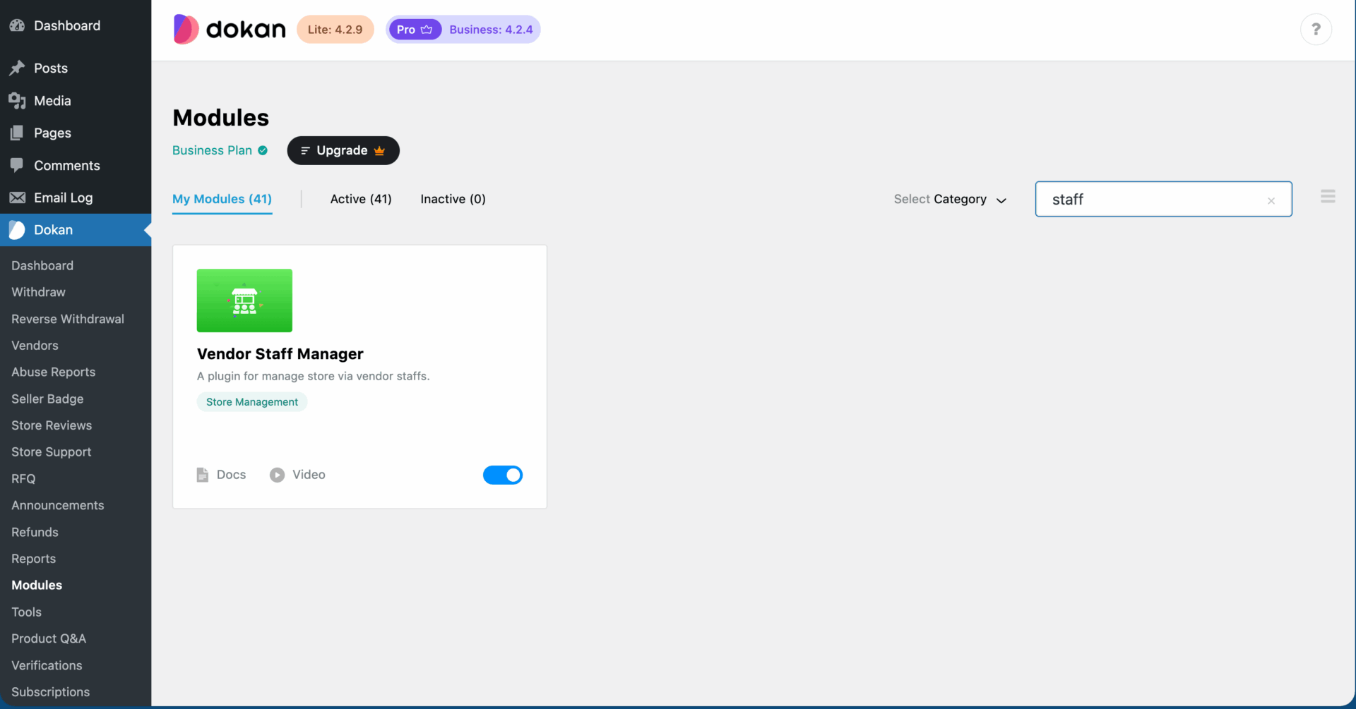 This is a screenshot of installing Module