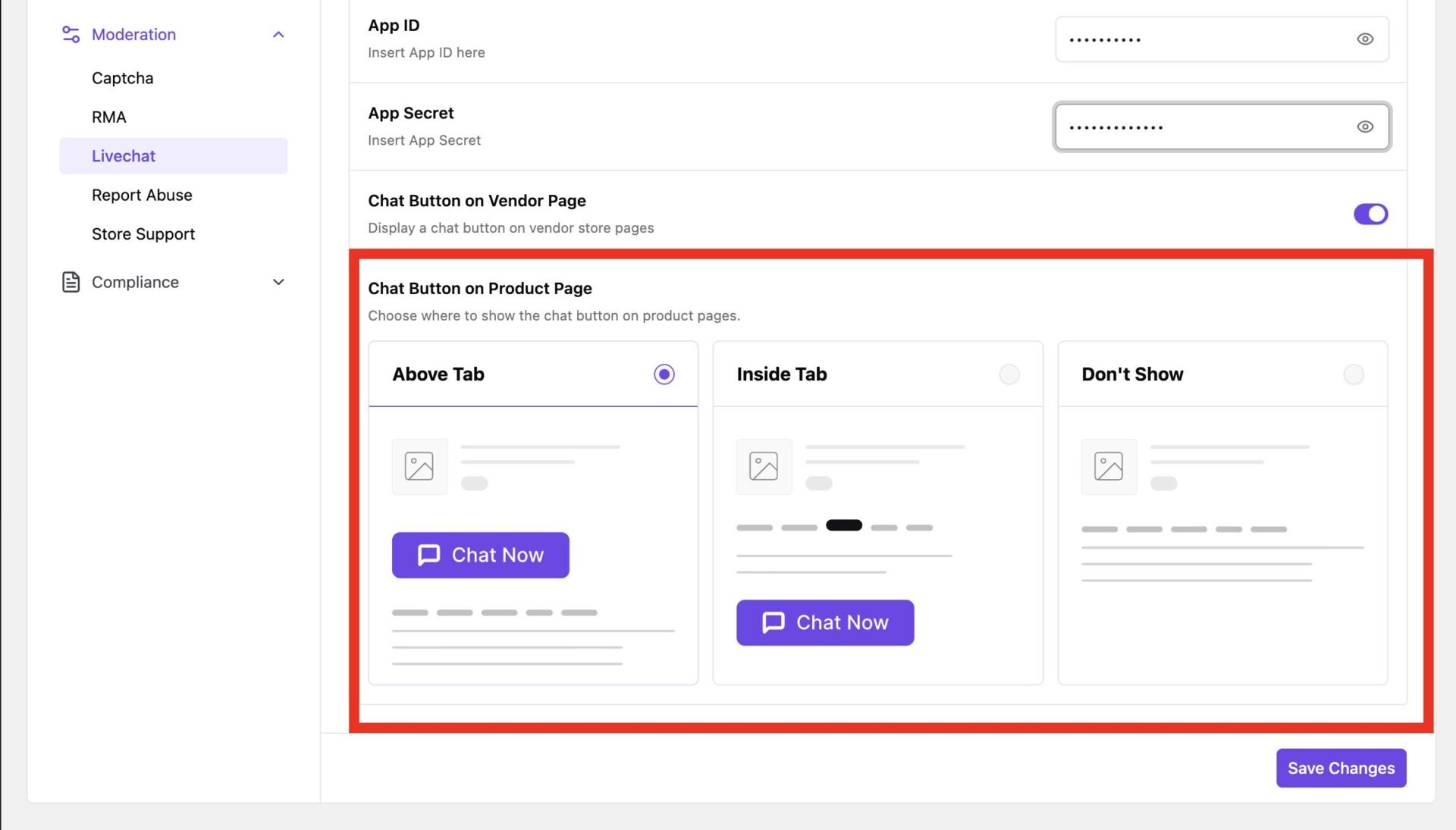 this is a screenshot of above product tab