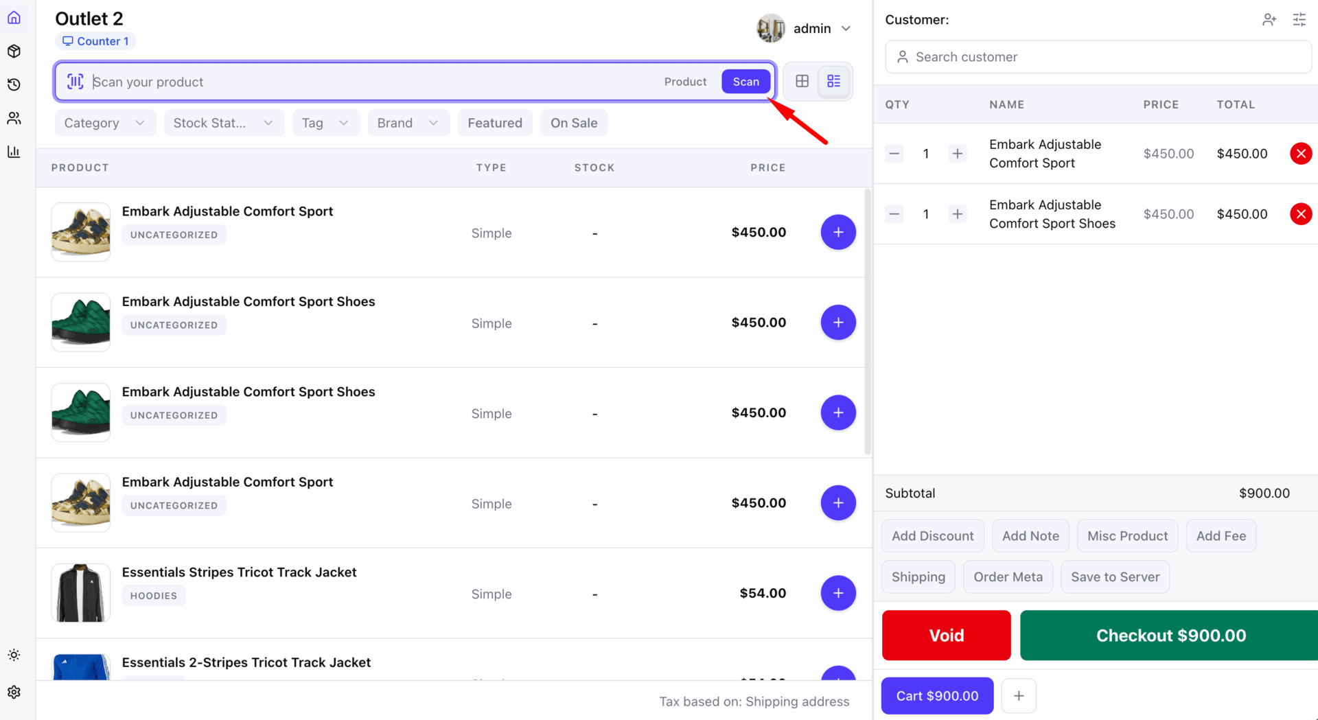 Scan Product button