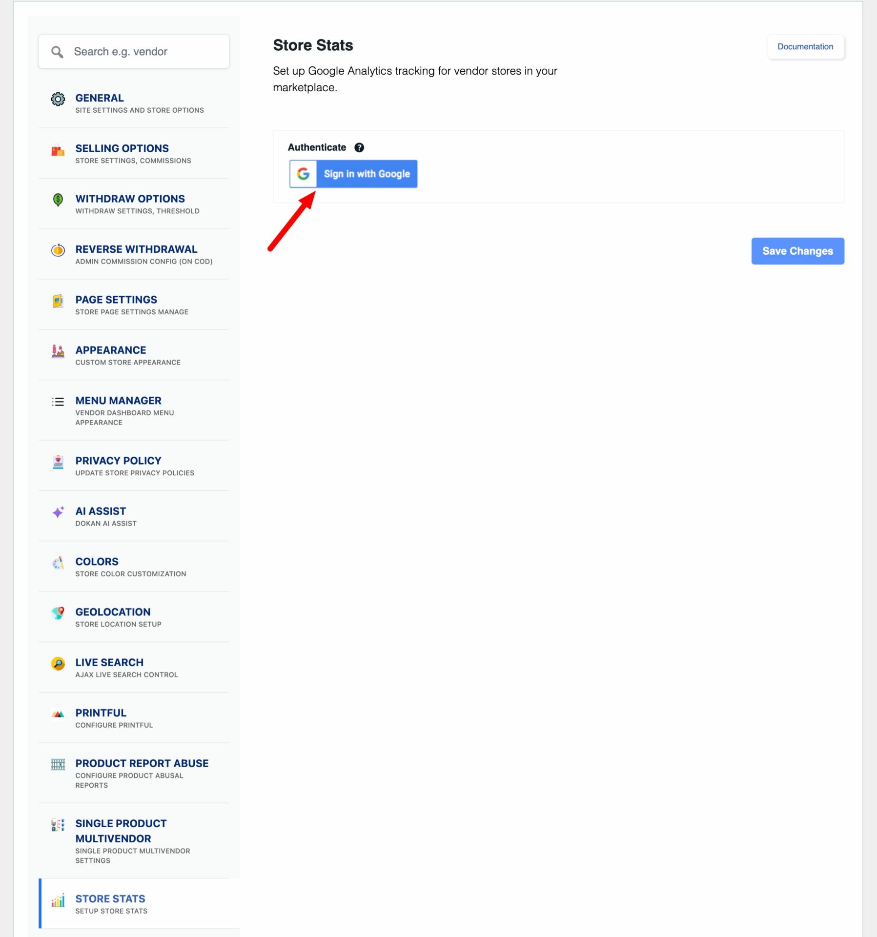 this is a screenshot of login vendor analytics