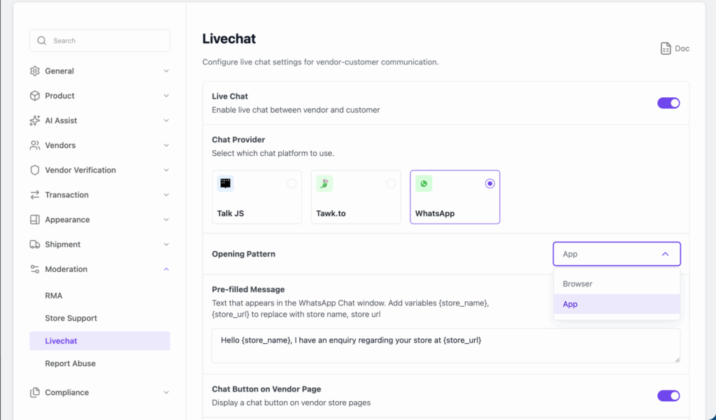 This is a screenshot of opening pattern
