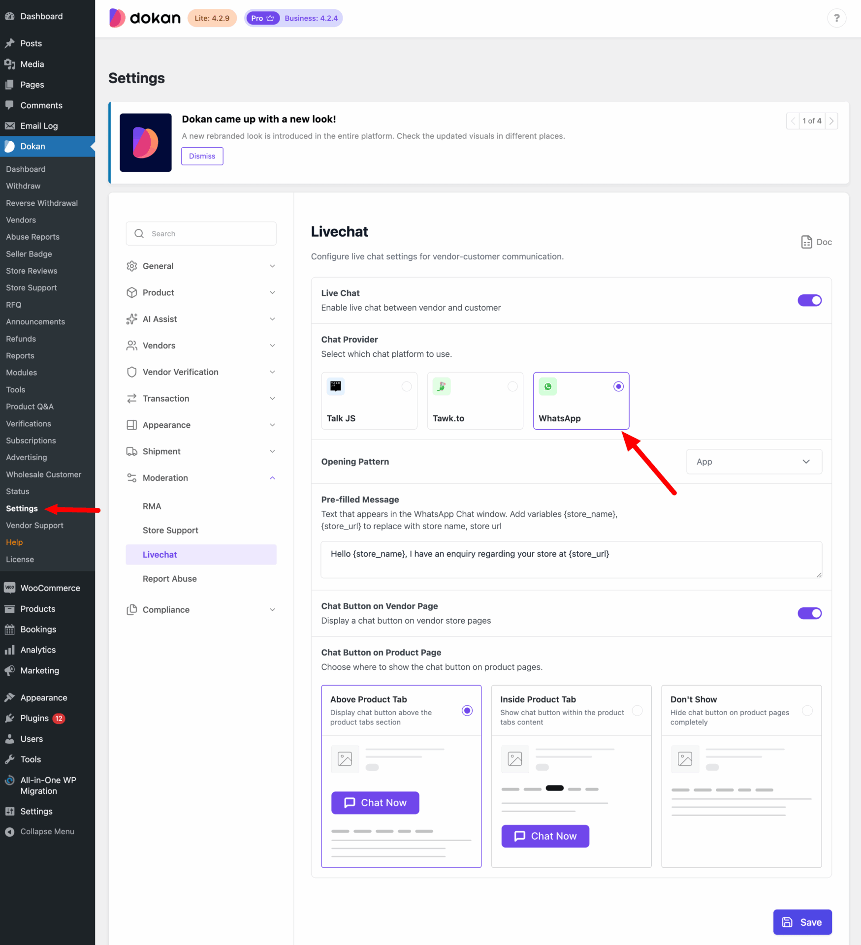 This is a screenshot of whatsapp setitings