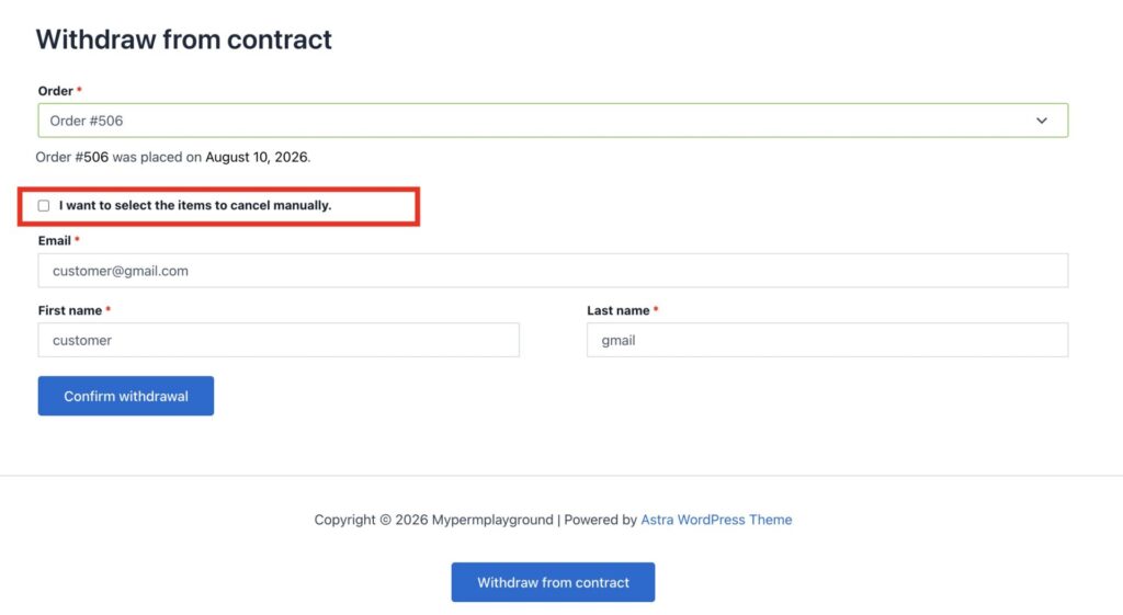 Select orders manually