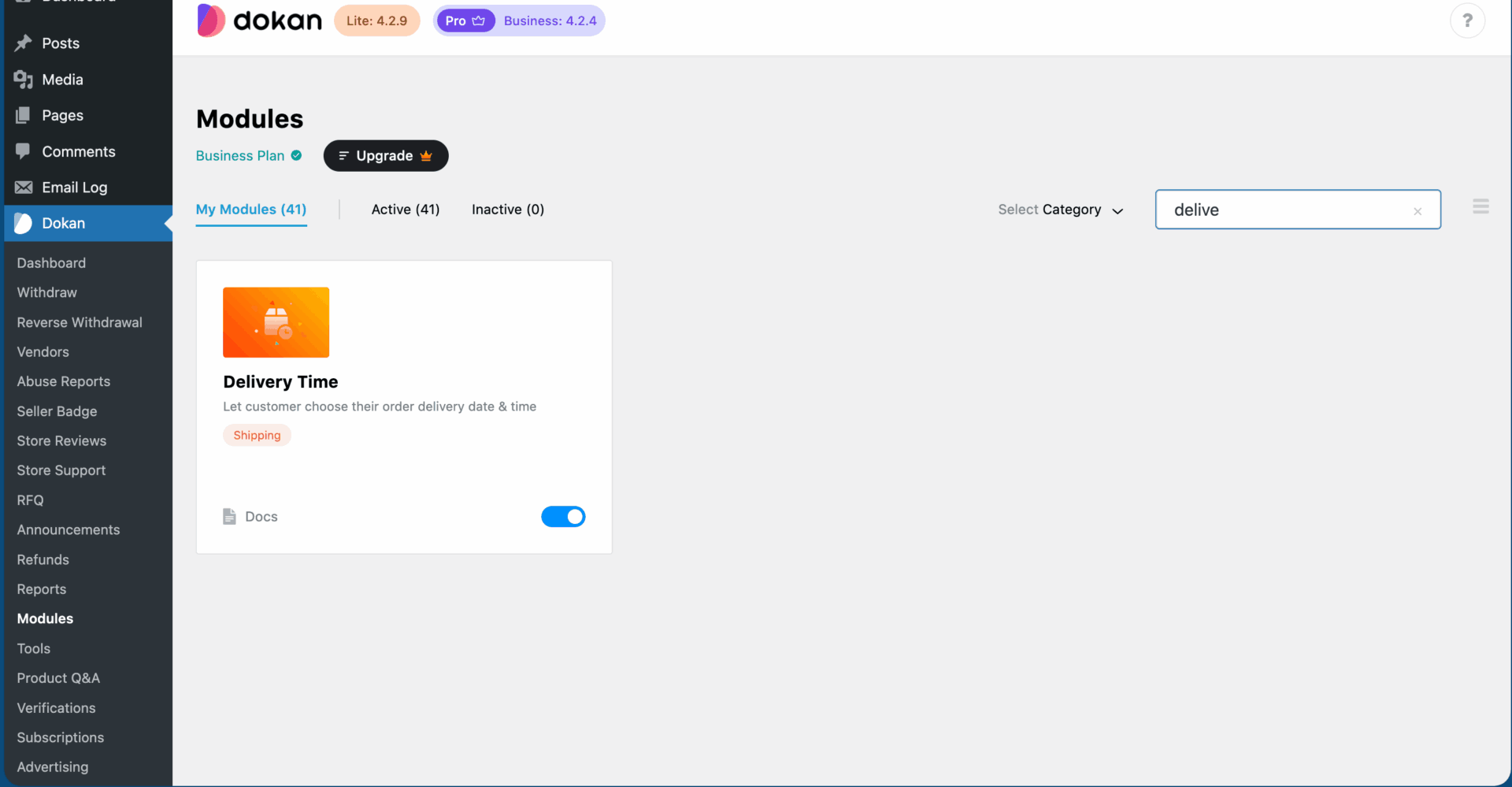 This is a screenshot of module