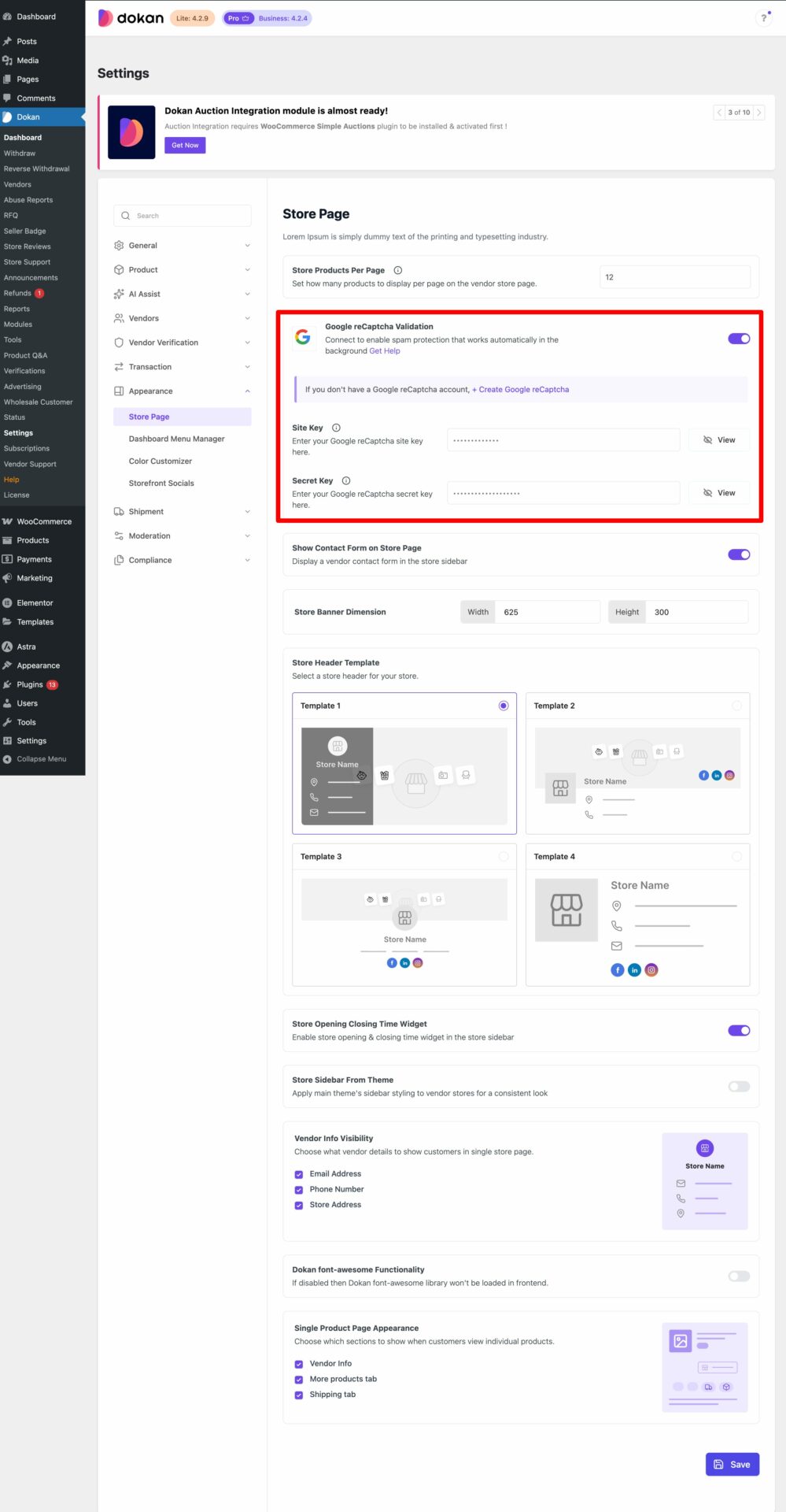 This is a screenshot of adding site key
