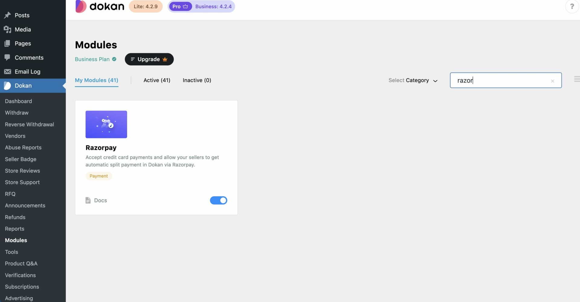 This is a screenshot of module