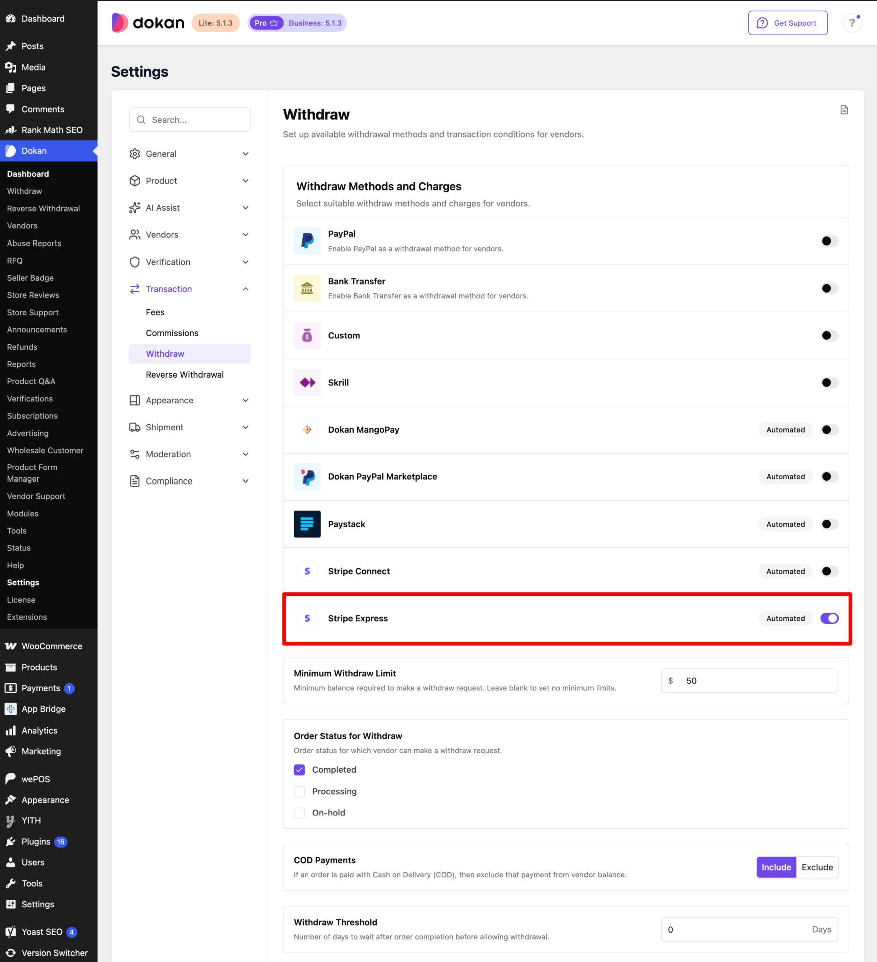 Enable Stripe Express