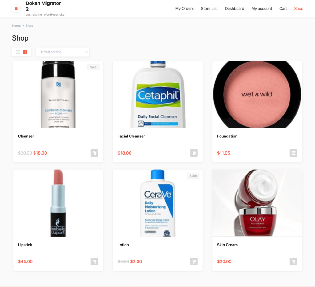 This is a screenshot of the Cosmetics marketplace preview _online cosmetics marketplace