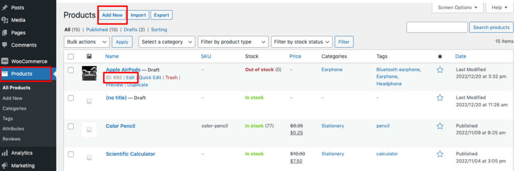 It's an image that shows how to add new product in WooCommerce 