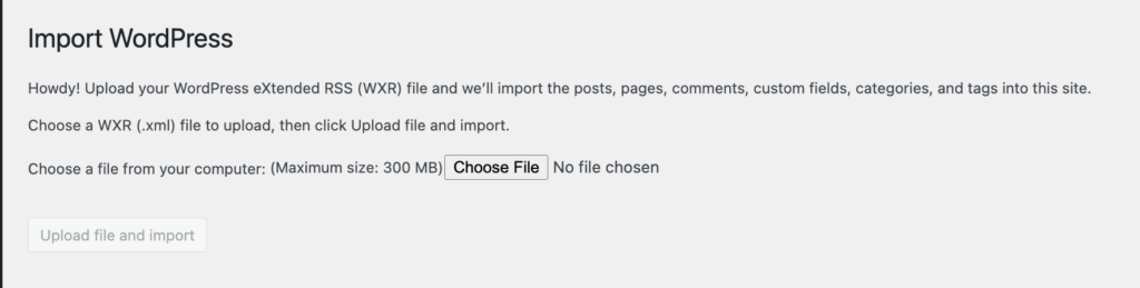 This image shows Choose the import  File