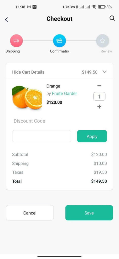 This image shows where to insert coupon code 