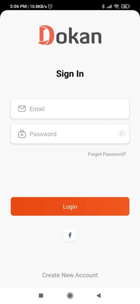 This is a screenshot that shows how to login to Dokan app