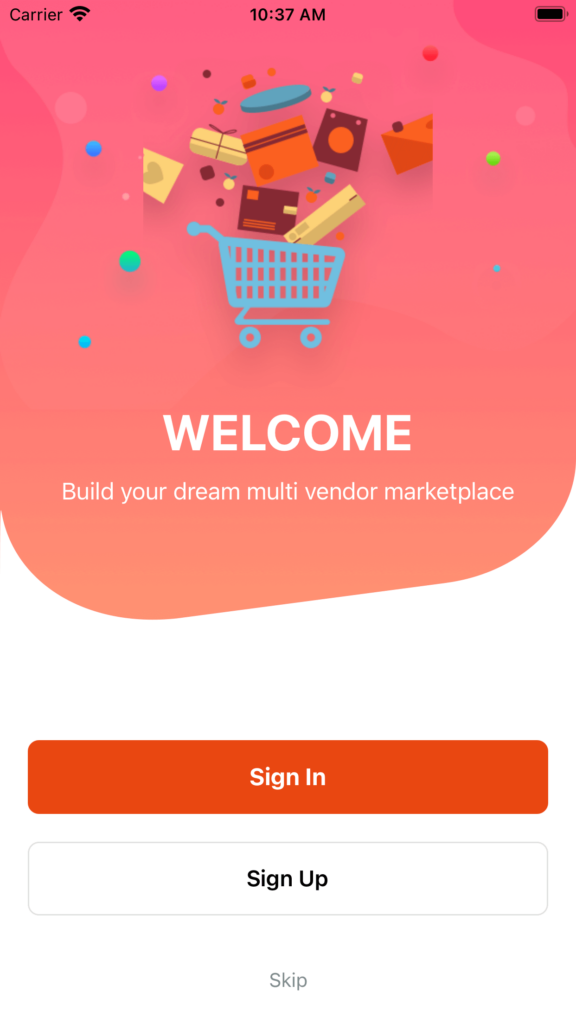 This image shows how a welcome page look like