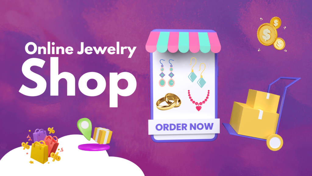 an illustration of online jewelry marketplace