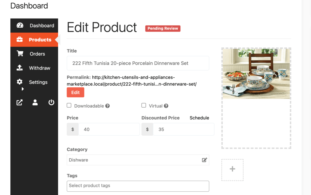 This image shows how to add new products from the frontend in a Dokan powered marketplace