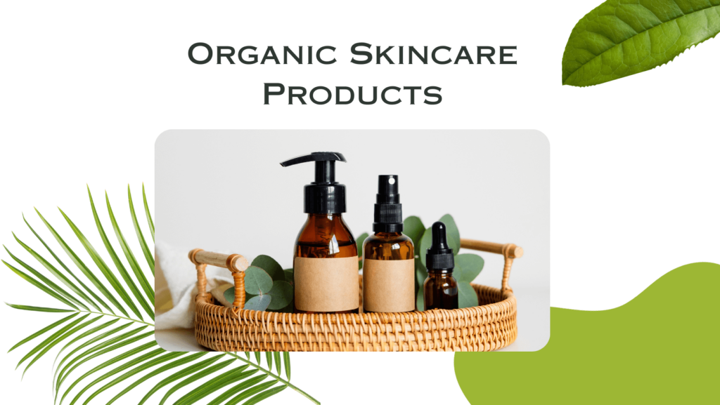 An illustration of organic skin care products