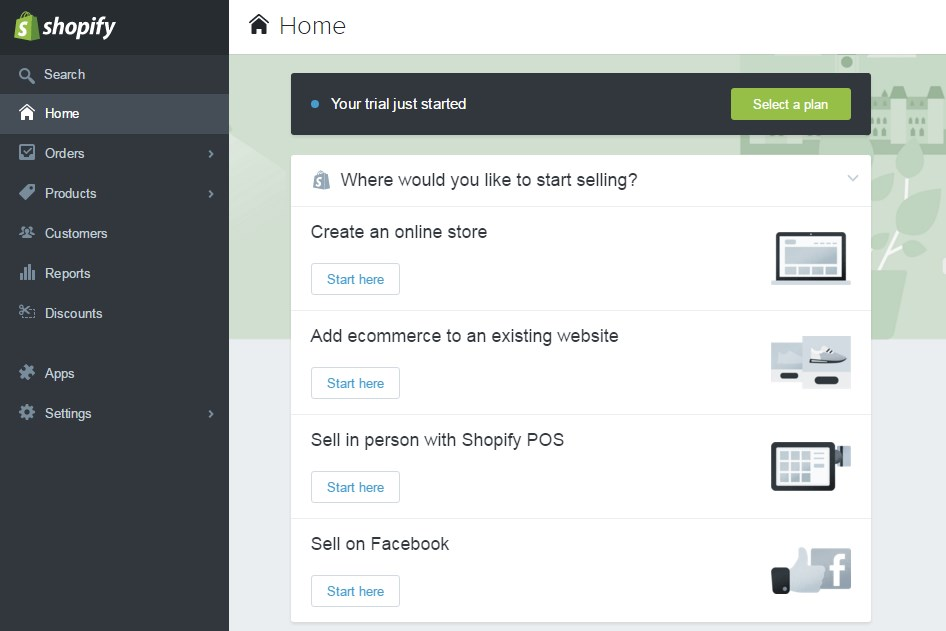 A screenshot of Shopify admin dashboard