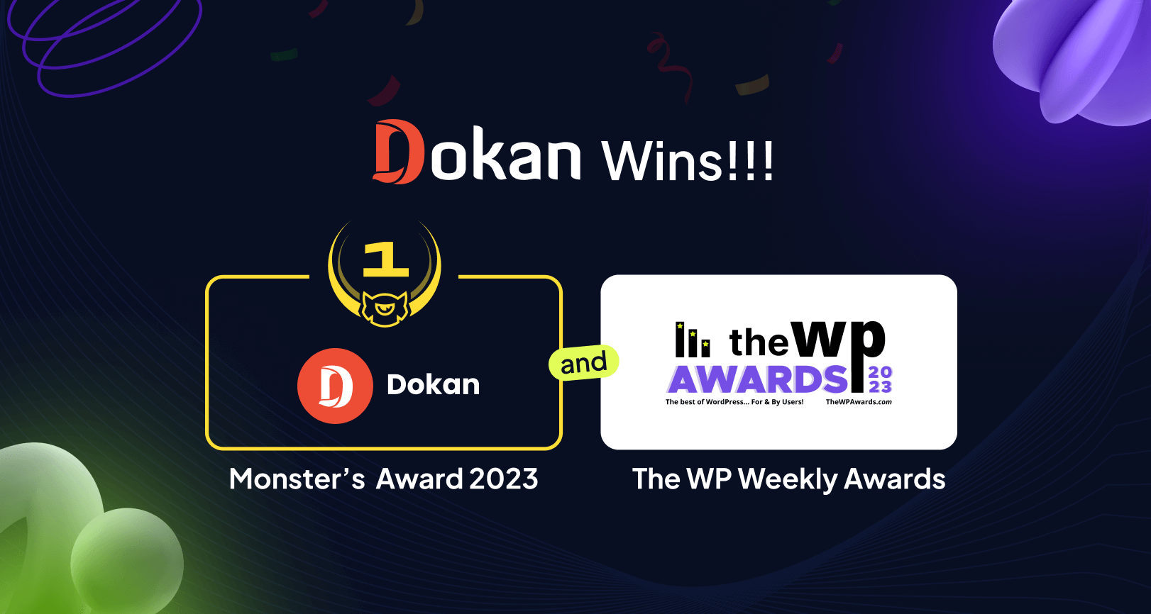 Dokan célèbre sa double victoire : Monster's Award et The WP Weekly Awards