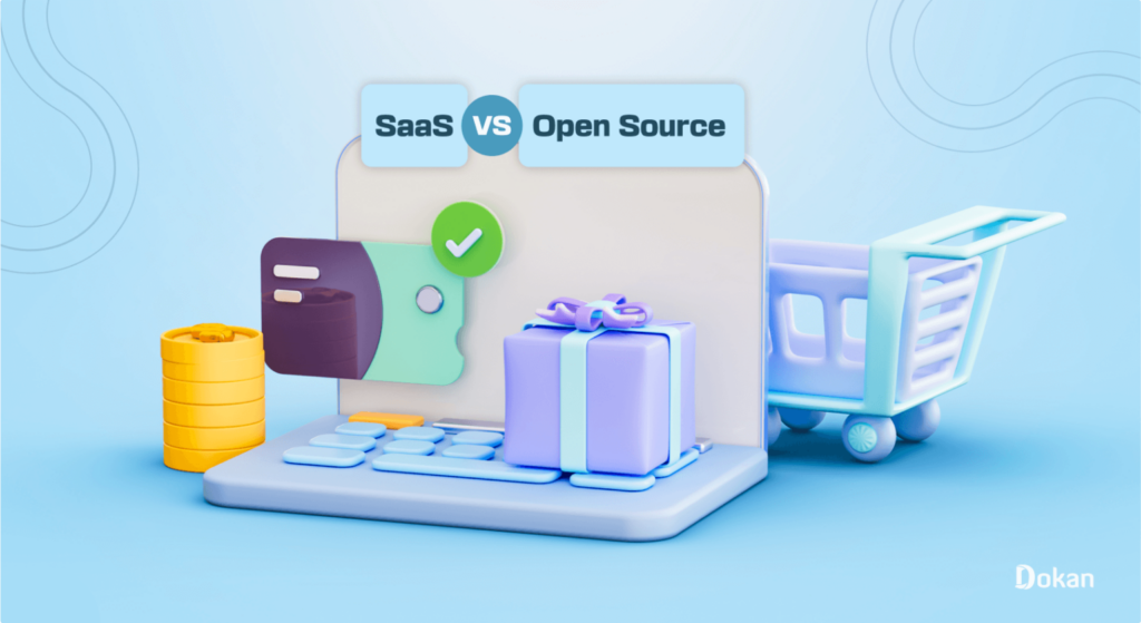 An illustration of SaaS eCommerce vs open source premise platforms