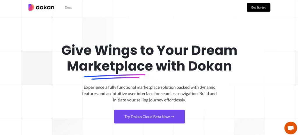 This is a screenshot of Dokan Cloud Homepage