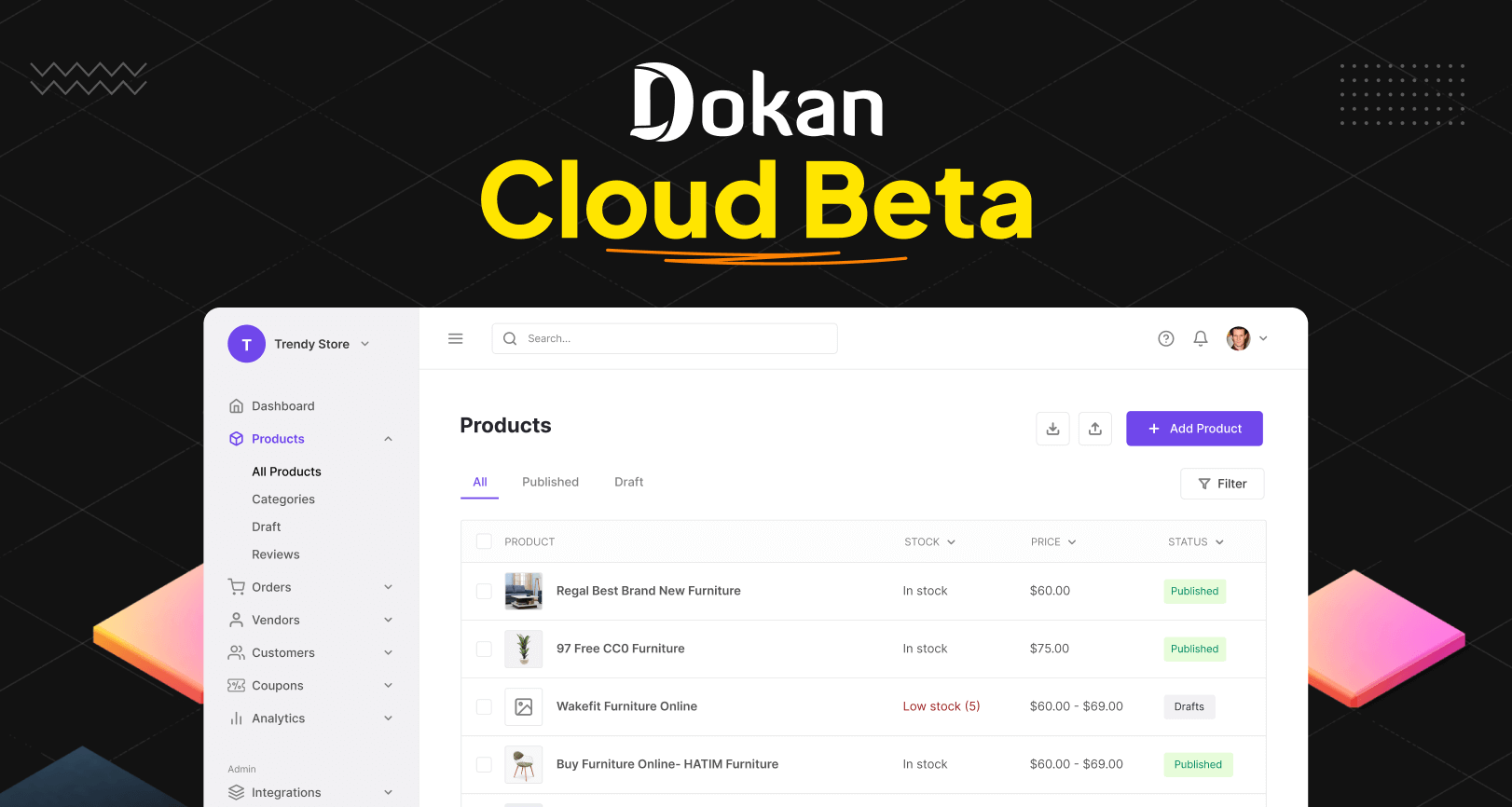 Anuncio de la versión Beta de Dokan Cloud: ¡¡Su solución integral de mercado!!