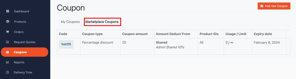 Marketplace coupons