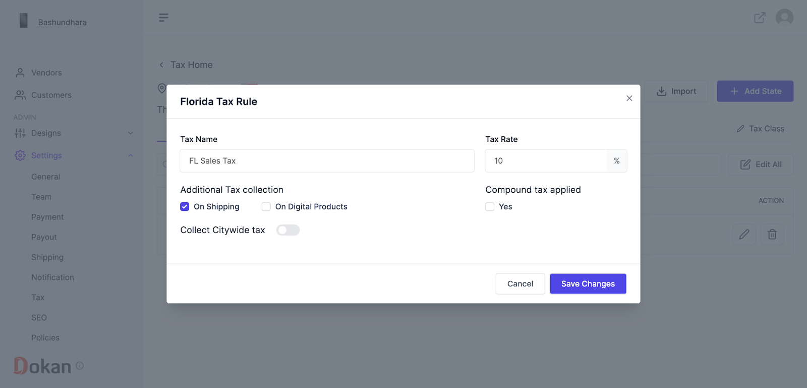 Dokan cloud dashboard