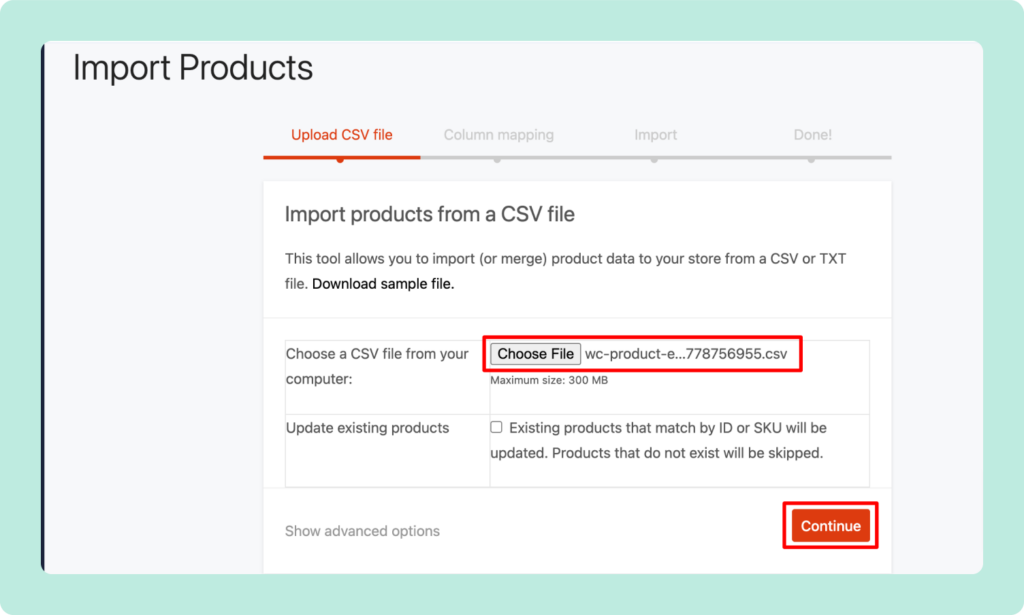 How to import product using Dokan plugin