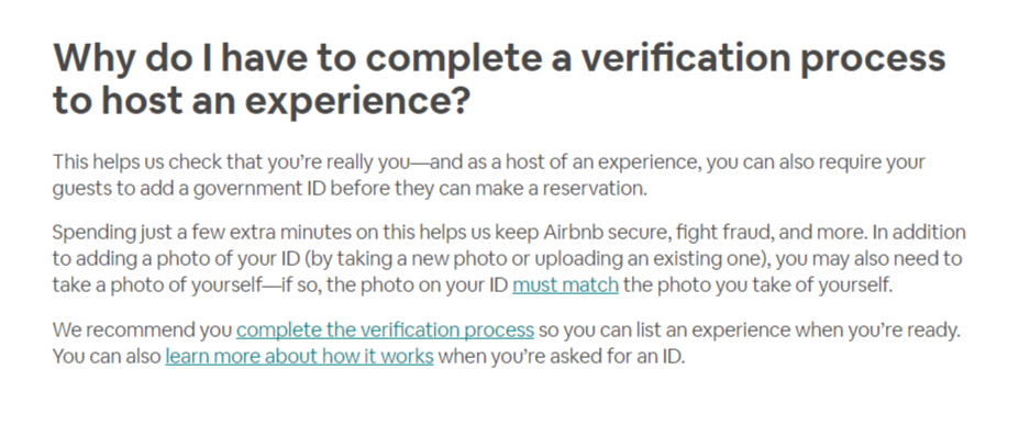 This is an image of Airbnb Verification process