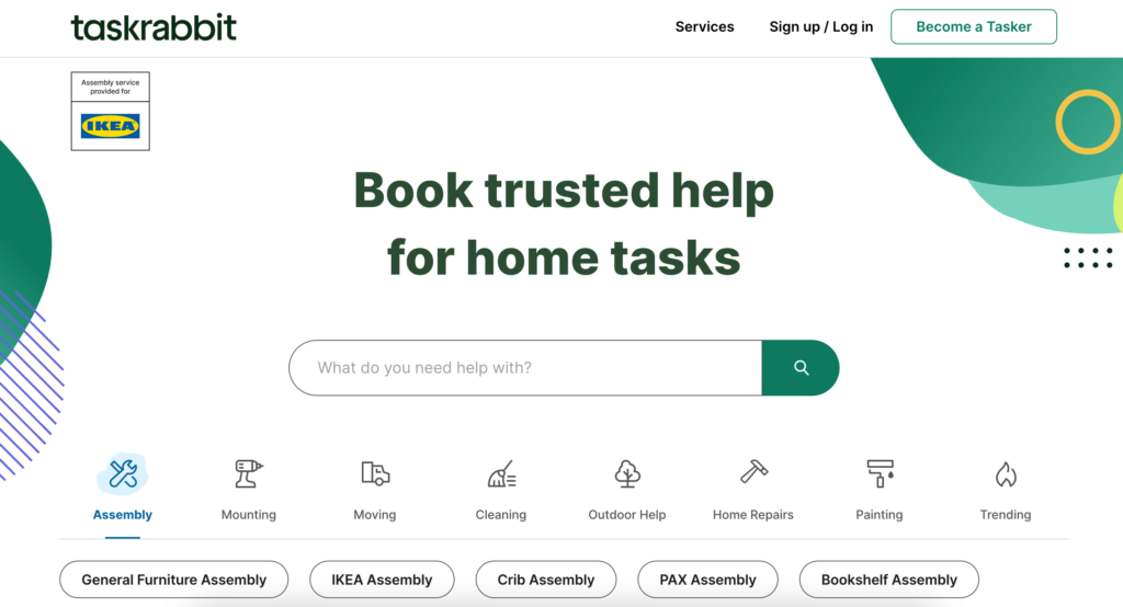 This is a screenshot of Taskrabbit