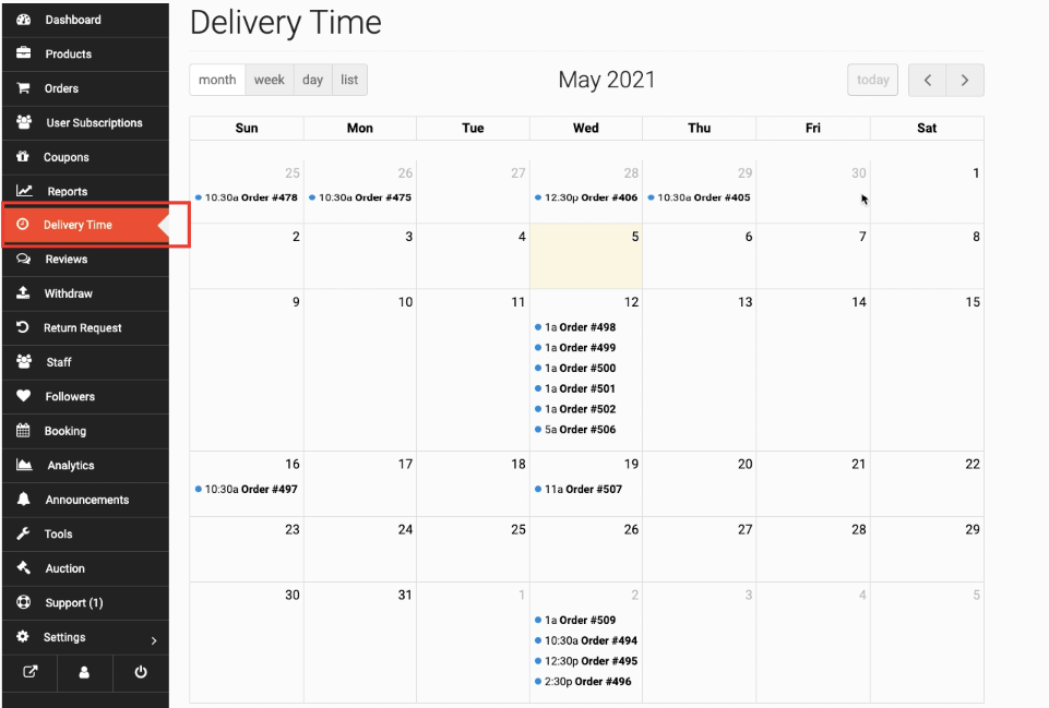 This is a screenshot of Dokan Delivery time