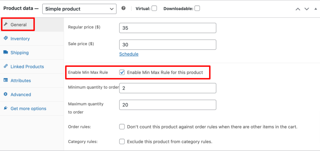 This image shows how to enable min max as an admin