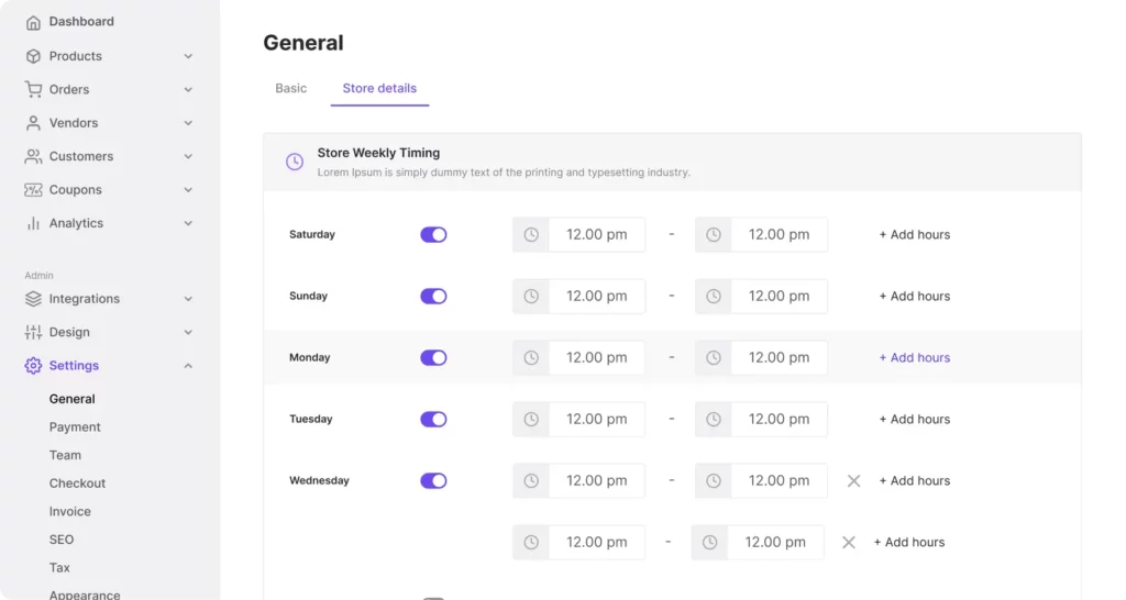 customizable schedules