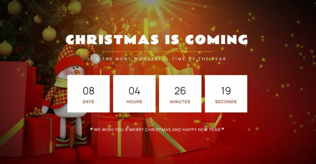 This image shows a holiday countdown