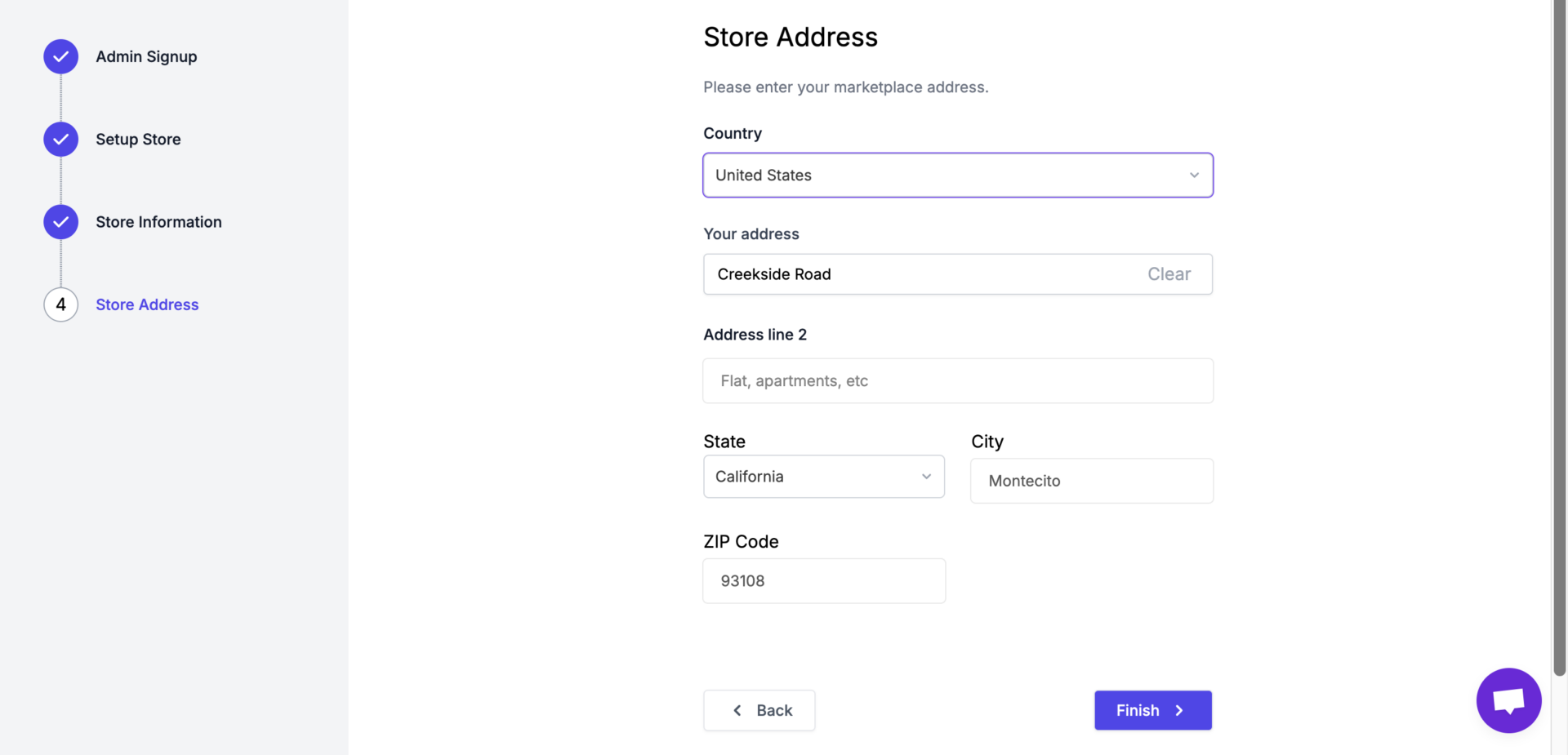 This image shows how to insert store address