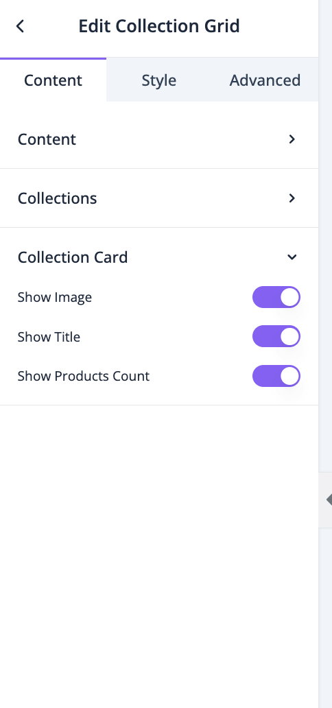 This is a screenshot of collection card