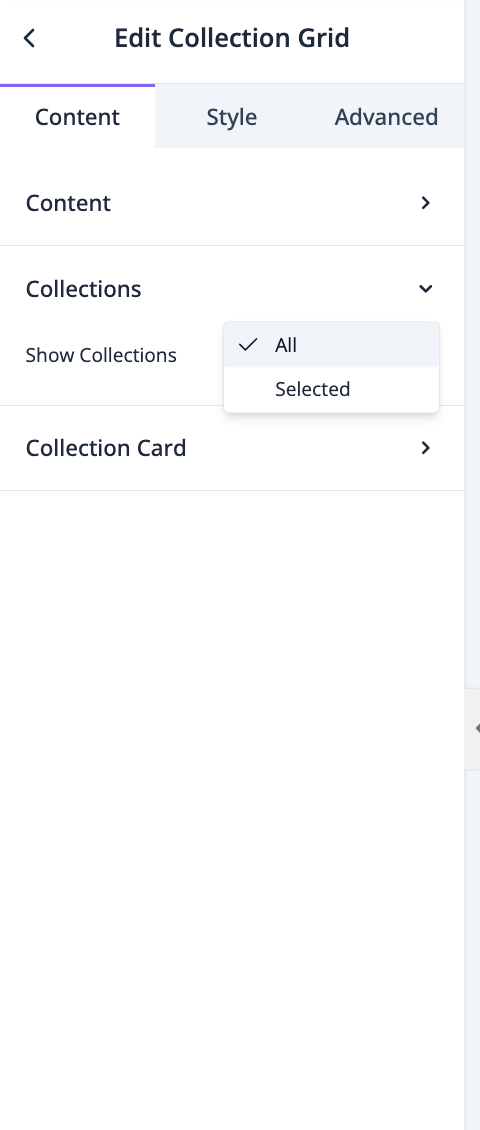 This is a screenshot of collections