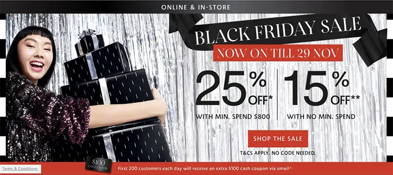 This is a screenshot of sephora-limited-time-offers black friday campaign