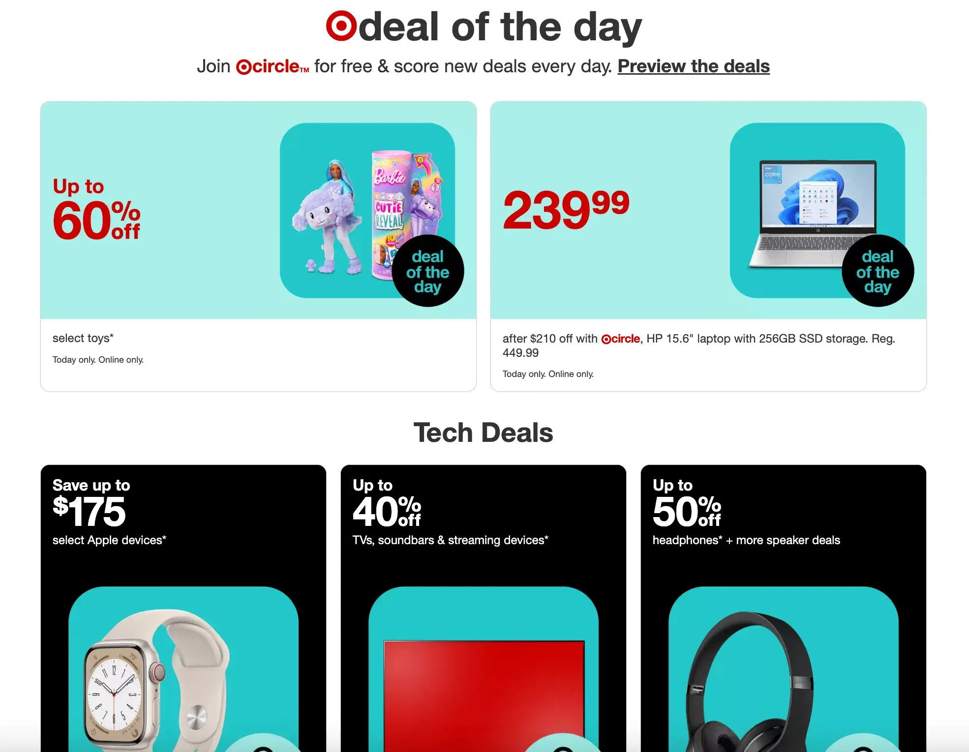 This is a screenshot of target-deal of black friday campaign